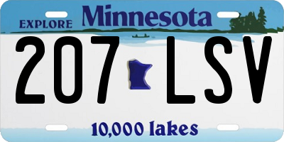 MN license plate 207LSV