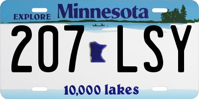 MN license plate 207LSY