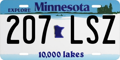MN license plate 207LSZ
