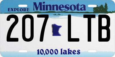 MN license plate 207LTB