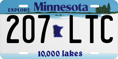MN license plate 207LTC