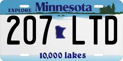MN license plate 207LTD