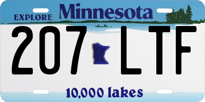 MN license plate 207LTF