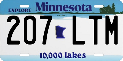 MN license plate 207LTM