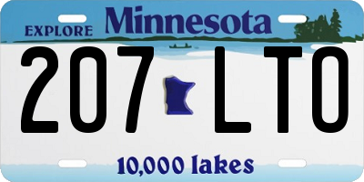 MN license plate 207LTO