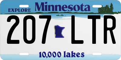 MN license plate 207LTR