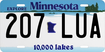 MN license plate 207LUA