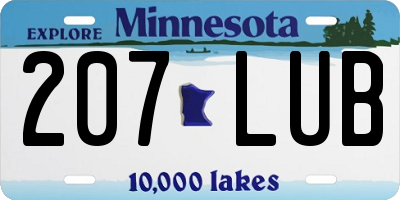 MN license plate 207LUB