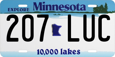 MN license plate 207LUC