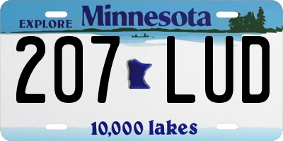 MN license plate 207LUD