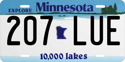 MN license plate 207LUE