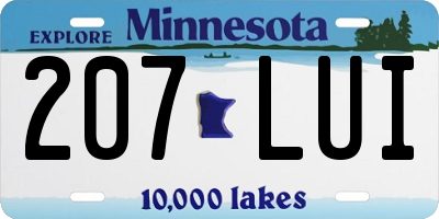 MN license plate 207LUI