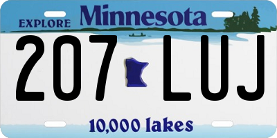 MN license plate 207LUJ