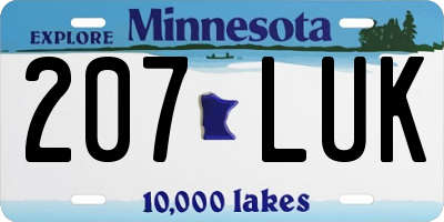 MN license plate 207LUK