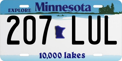 MN license plate 207LUL