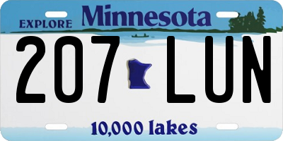 MN license plate 207LUN