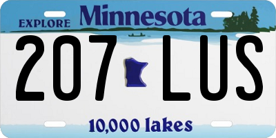 MN license plate 207LUS