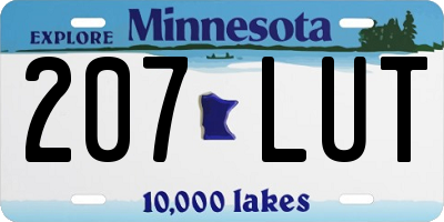 MN license plate 207LUT