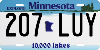 MN license plate 207LUY