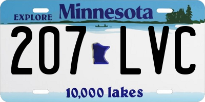 MN license plate 207LVC