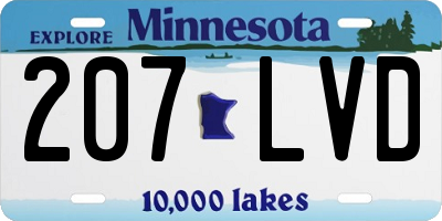 MN license plate 207LVD