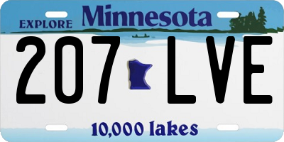 MN license plate 207LVE