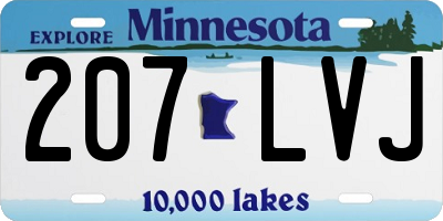 MN license plate 207LVJ