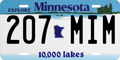 MN license plate 207MIM