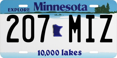 MN license plate 207MIZ