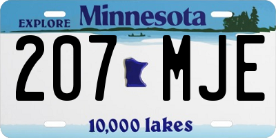 MN license plate 207MJE