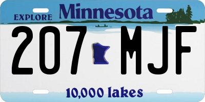 MN license plate 207MJF