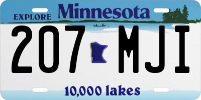 MN license plate 207MJI