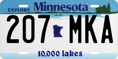 MN license plate 207MKA
