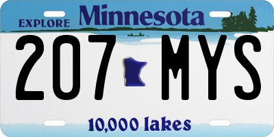 MN license plate 207MYS