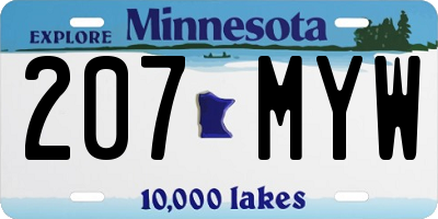 MN license plate 207MYW