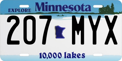 MN license plate 207MYX