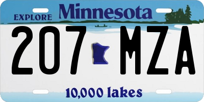 MN license plate 207MZA
