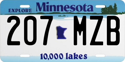 MN license plate 207MZB