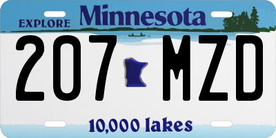 MN license plate 207MZD