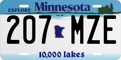 MN license plate 207MZE