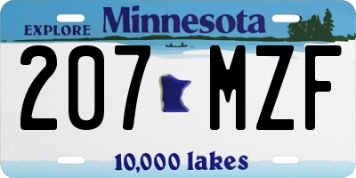 MN license plate 207MZF