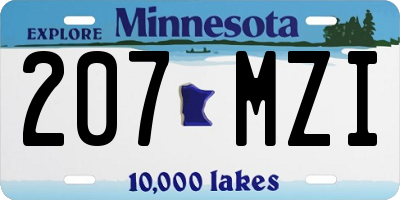 MN license plate 207MZI