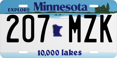 MN license plate 207MZK