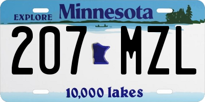 MN license plate 207MZL