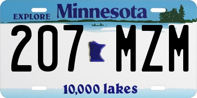 MN license plate 207MZM