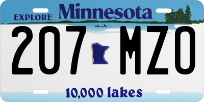 MN license plate 207MZO