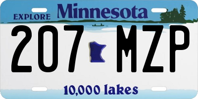 MN license plate 207MZP
