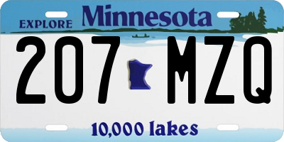 MN license plate 207MZQ