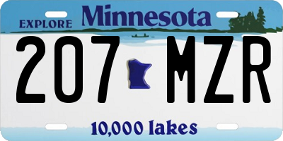 MN license plate 207MZR