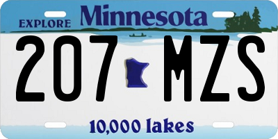 MN license plate 207MZS
